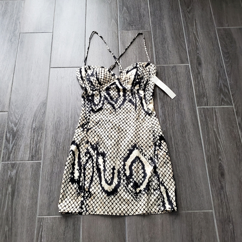 NWT Rubber Ducky Black & Ivory Snakeskin Dress